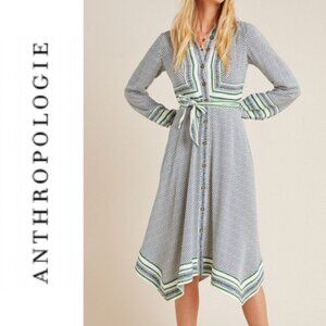 Anthropologie Maeve Women's Size 10 Constantine Button Front Midi Dress